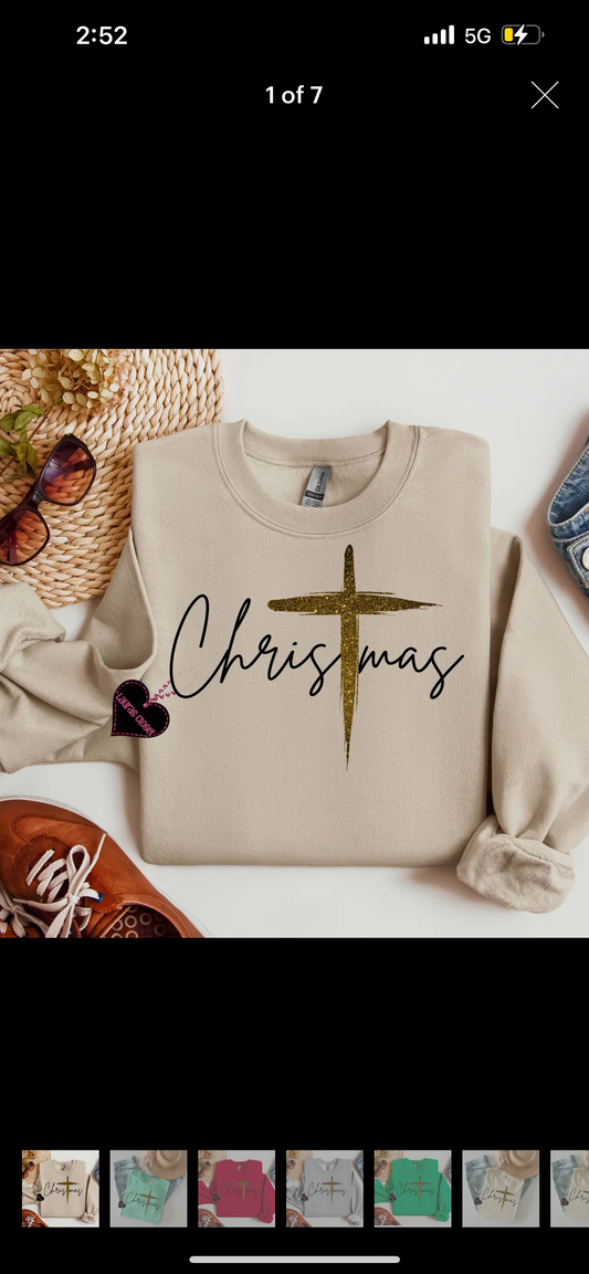 The Christmas Gold Cross Sweatshirt