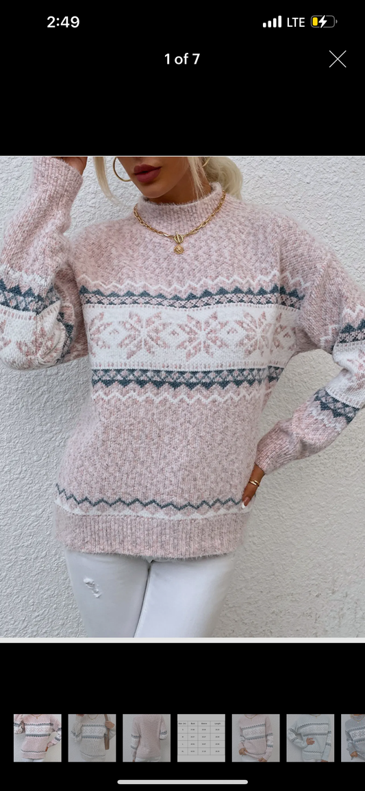 The Pink Snowflake Sweater